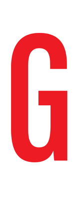 G, LETTER OP MAGNEETFOLIE