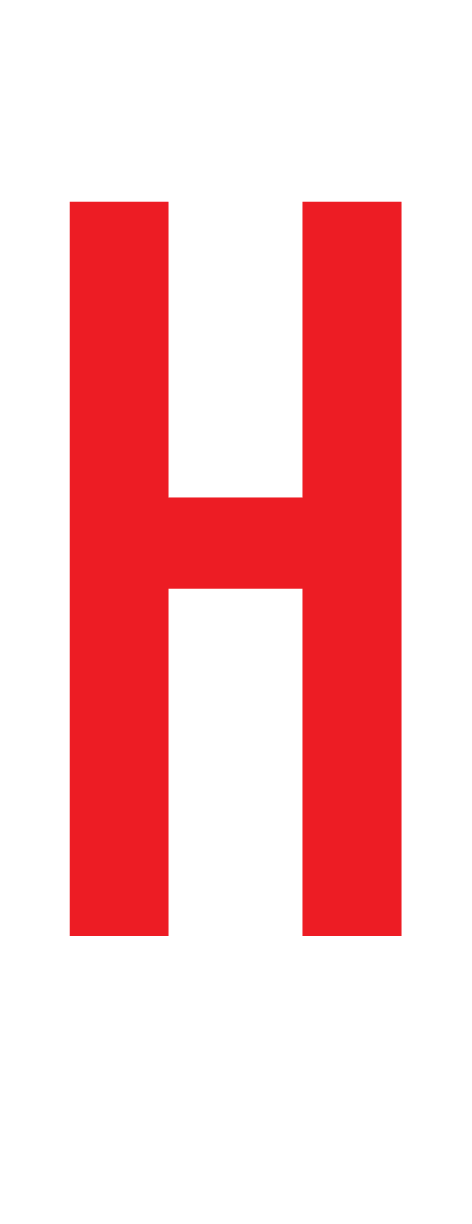 H, LETTER OP MAGNEETFOLIE