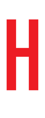 H, LETTER OP MAGNEETFOLIE