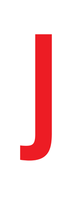 J, LETTER OP MAGNEETFOLIE