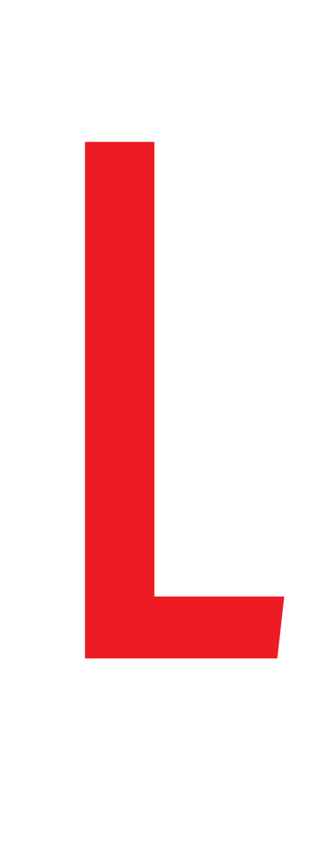 L, LETTER OP MAGNEETFOLIE