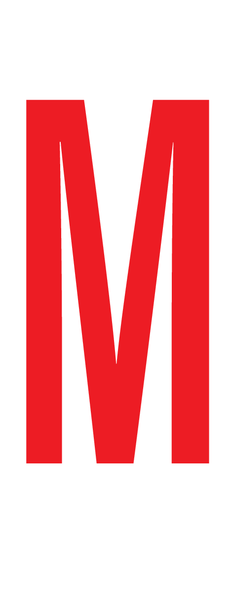 M, LETTRE SUR FEUILLE MAGNÉTIQUE
