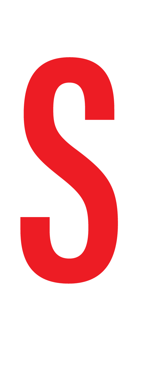 S, LETTRE SUR FEUILLE MAGNETIQUE