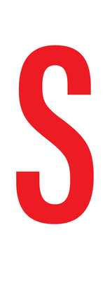 S, LETTRE SUR FEUILLE MAGNETIQUE