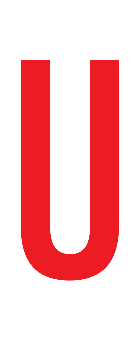 U, LETTER OP MAGNEETFOLIE