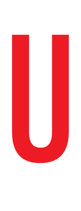 U, LETTER OP MAGNEETFOLIE