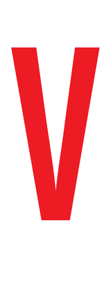 V, LETTER OP MAGNEETFOLIE