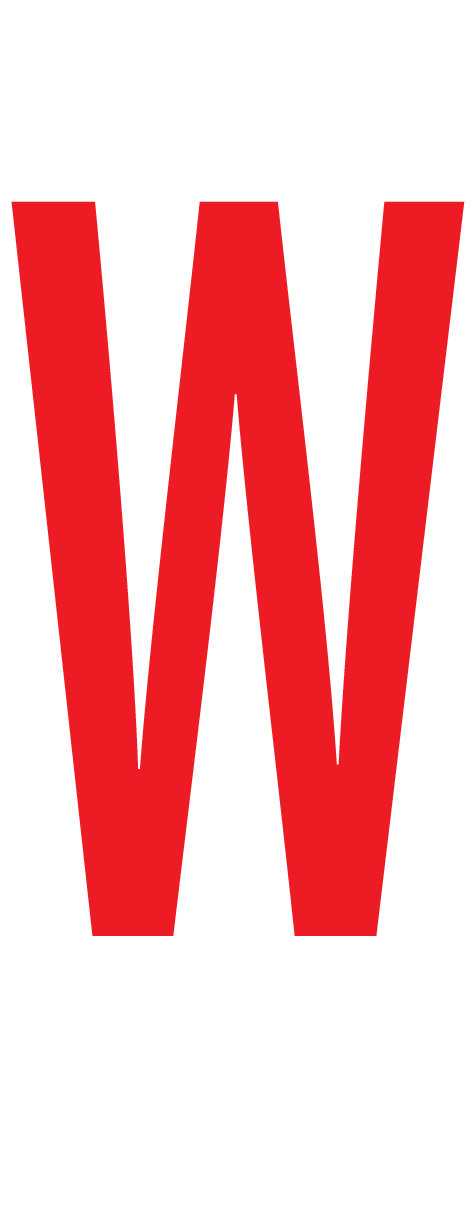 W, LETTER OP MAGNEETFOLIE