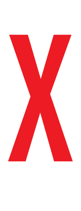 X, LETTRE SUR FEUILLE MAGNETIQUE