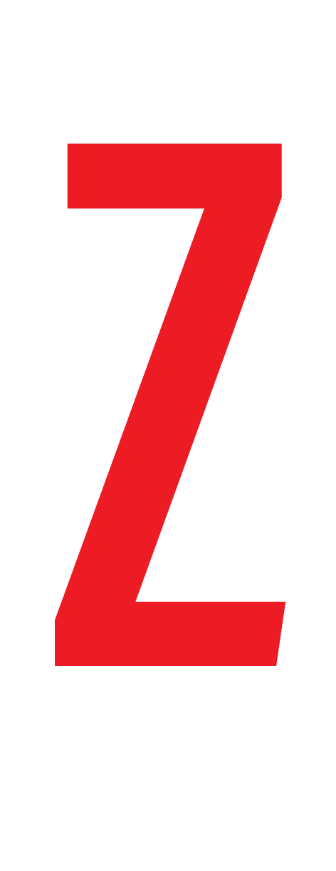 Z, LETTER OP MAGNEETFOLIE