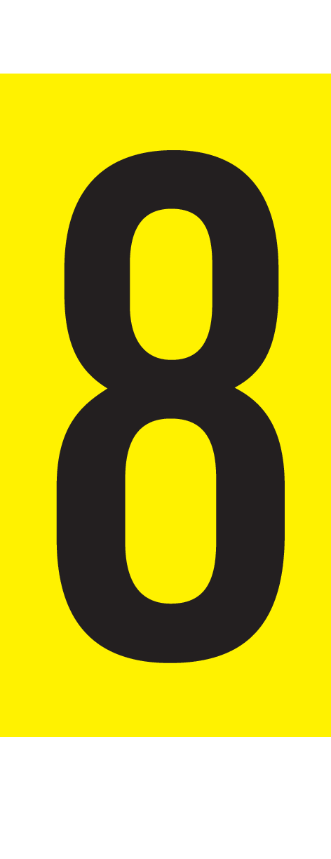 8, CIJFER OP MAGNEETFOLIE