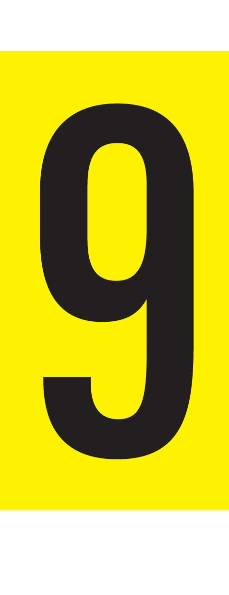 9, CIJFER OP MAGNEETFOLIE