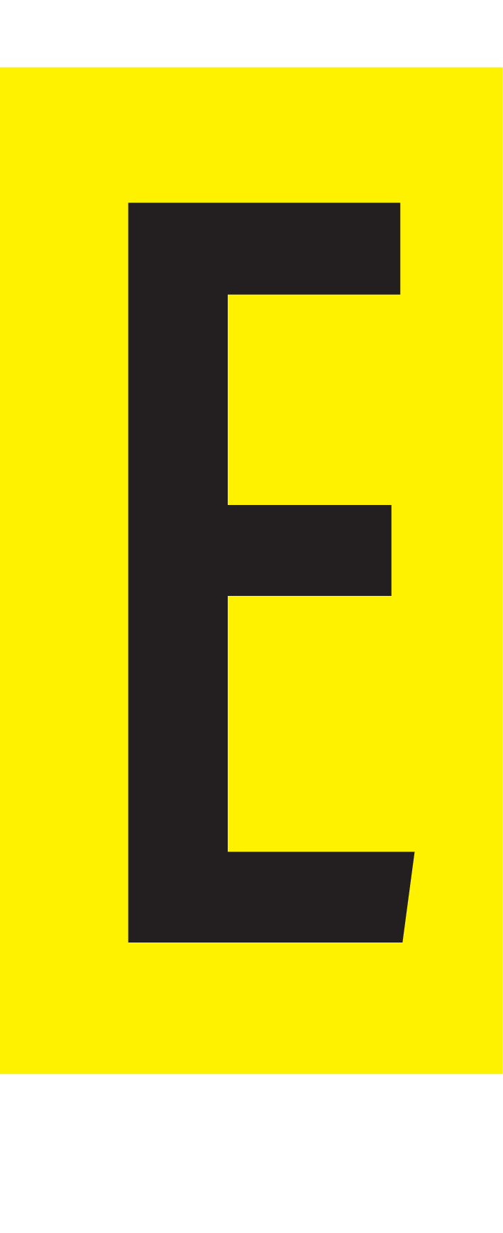 E, LETTER OP MAGNEETFOLIE