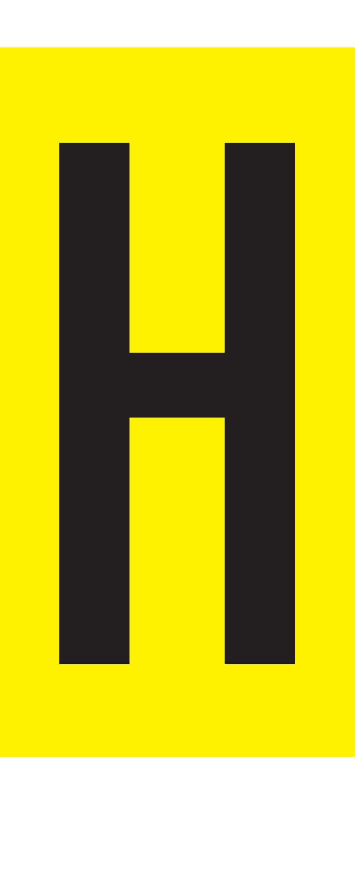 H, LETTER OP MAGNEETFOLIE