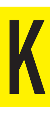 K, LETTER OP MAGNEETFOLIE