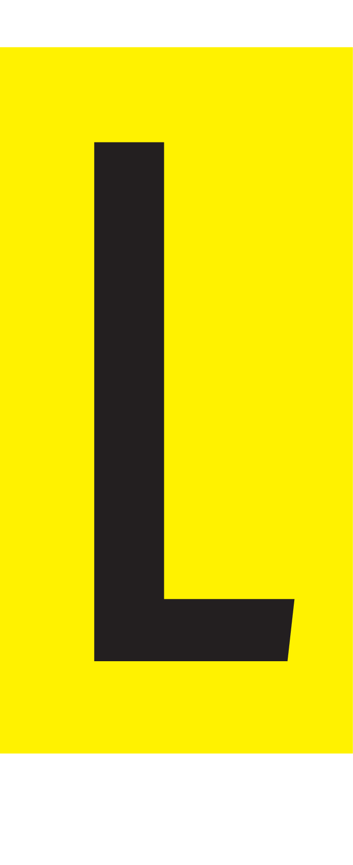 L, LETTER OP MAGNEETFOLIE