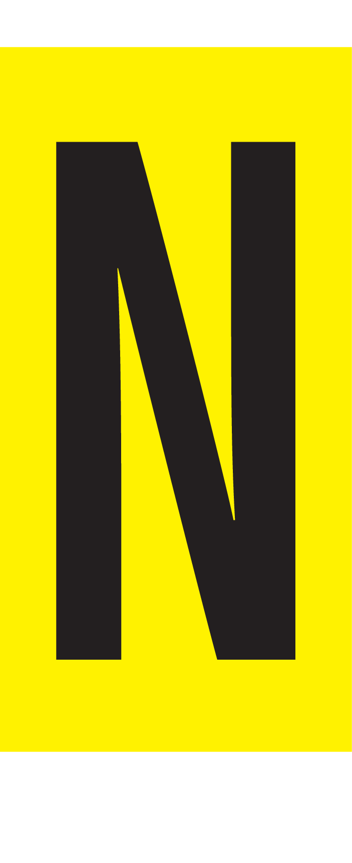N, LETTER OP MAGNEETFOLIE
