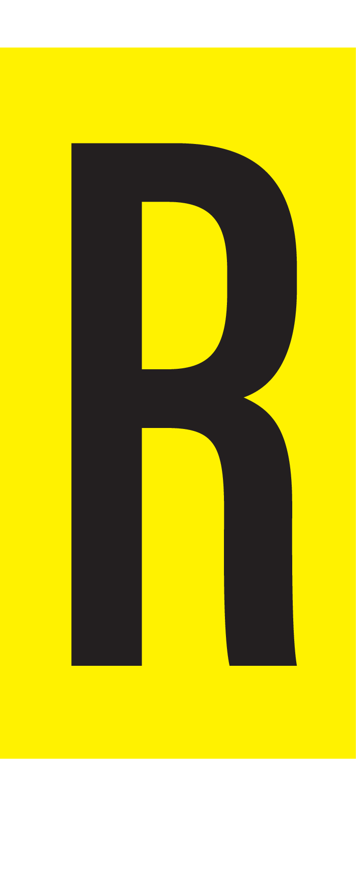 R, LETTRE SUR FEUILLE MAGNETIQUE