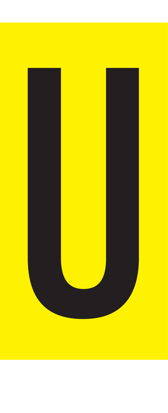 U, LETTER OP MAGNEETFOLIE