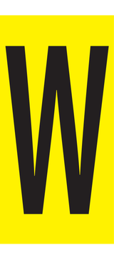 W, LETTER OP MAGNEETFOLIE