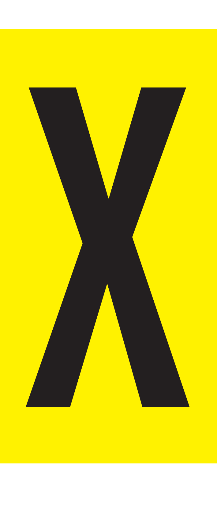 X, LETTRE SUR FEUILLE MAGNETIQUE