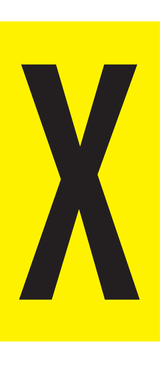 X, LETTRE SUR FEUILLE MAGNETIQUE