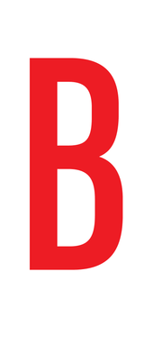 B, LETTER OP MAGNEETFOLIE
