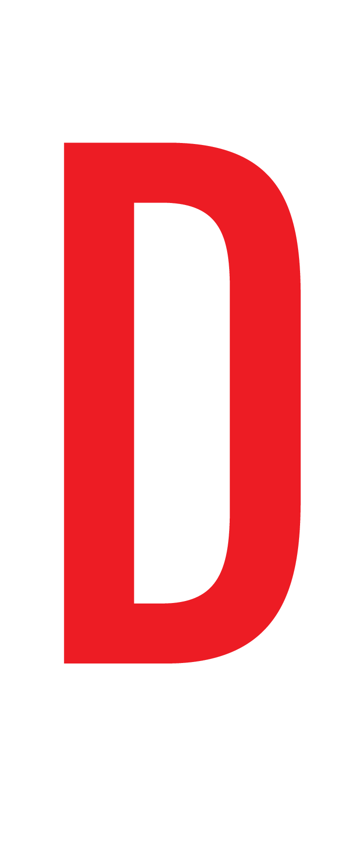 D, LETTER OP MAGNEETFOLIE