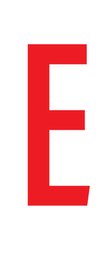 E, LETTER OP MAGNEETFOLIE