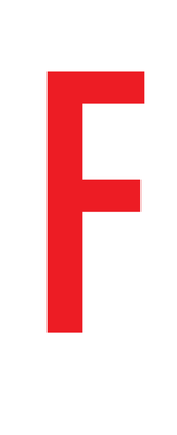 F, LETTER OP MAGNEETFOLIE