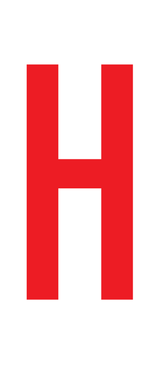 H, LETTER OP MAGNEETFOLIE
