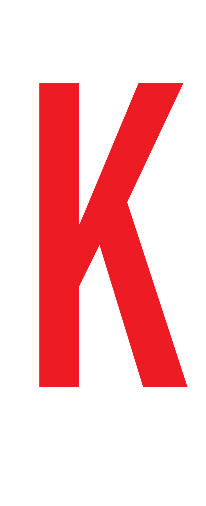K, LETTER OP MAGNEETFOLIE