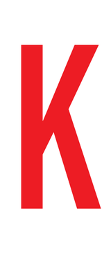 K, LETTER OP MAGNEETFOLIE