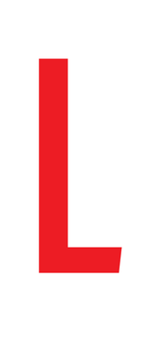L, LETTER OP MAGNEETFOLIE