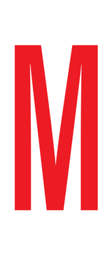 M, LETTRE SUR FEUILLE MAGNÉTIQUE