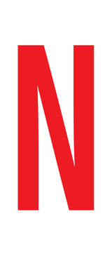 N, LETTER OP MAGNEETFOLIE
