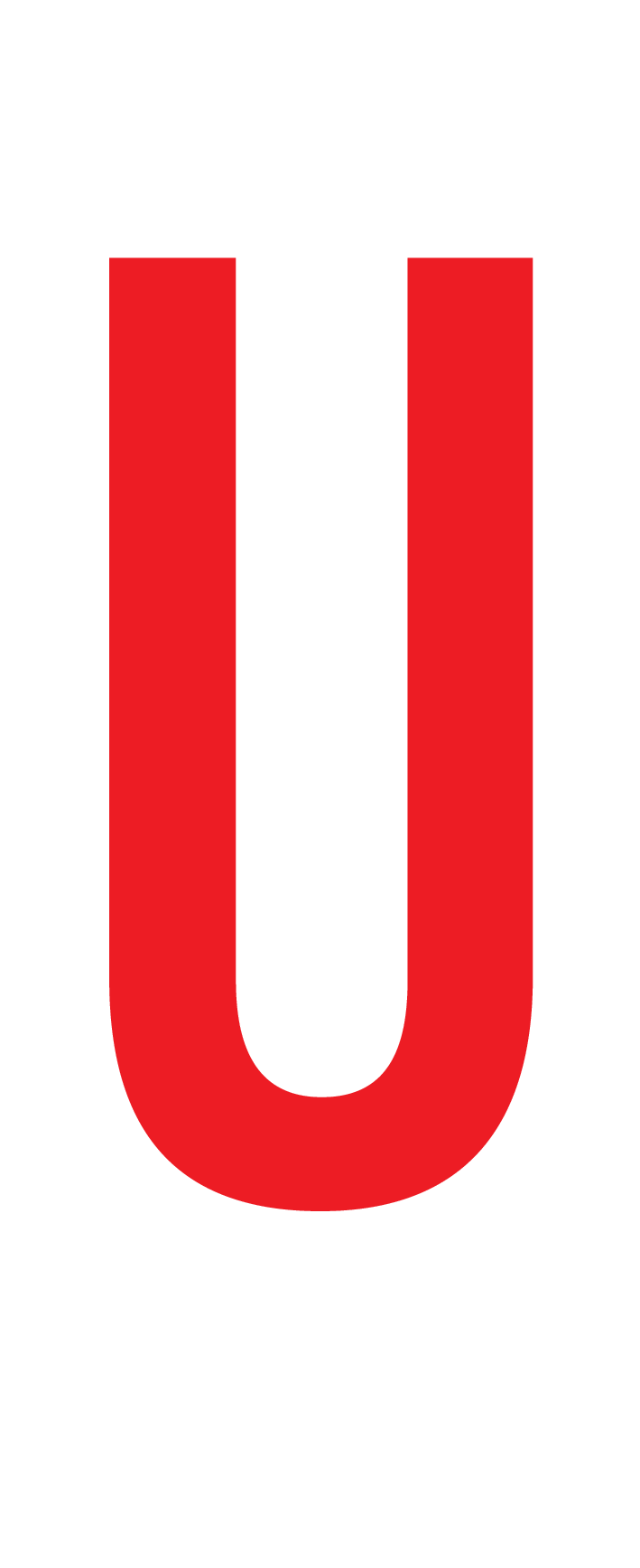 U, LETTER OP MAGNEETFOLIE