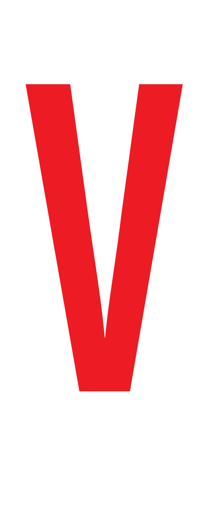 V, LETTER OP MAGNEETFOLIE