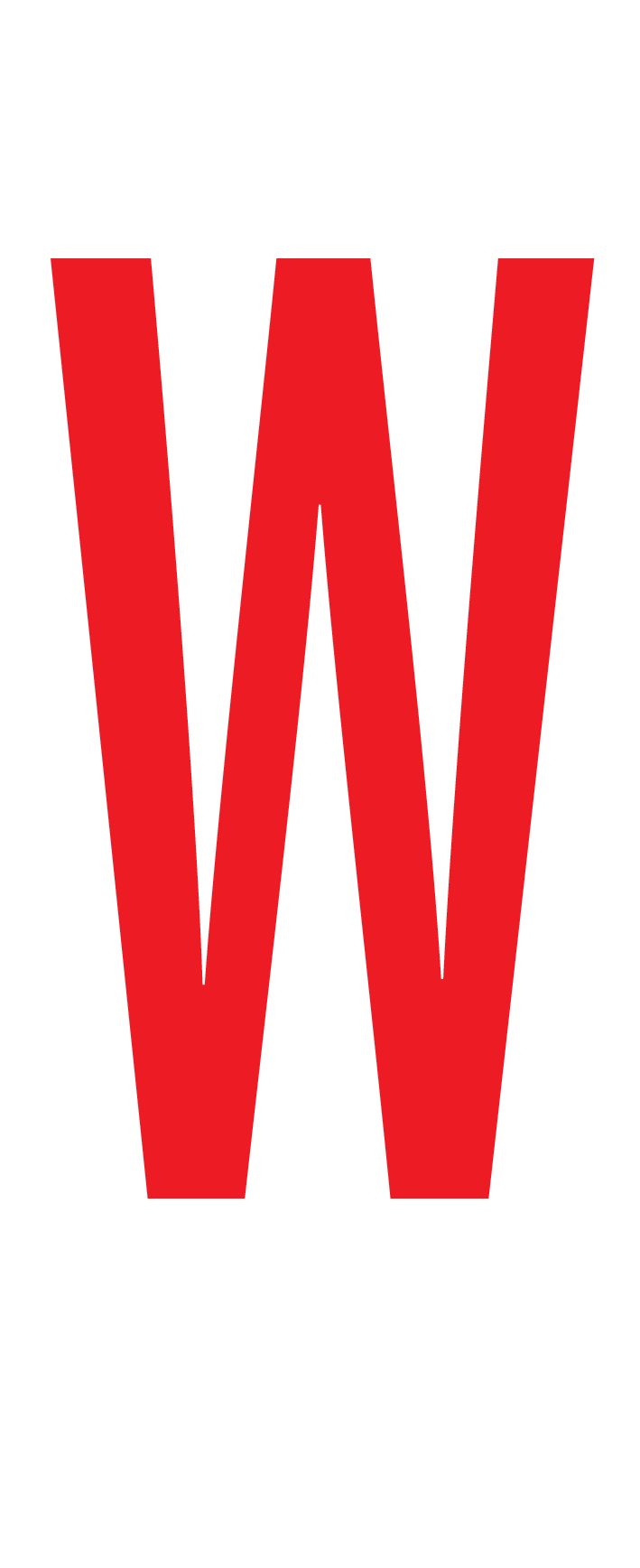 W, LETTER OP MAGNEETFOLIE