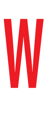 W, LETTER OP MAGNEETFOLIE
