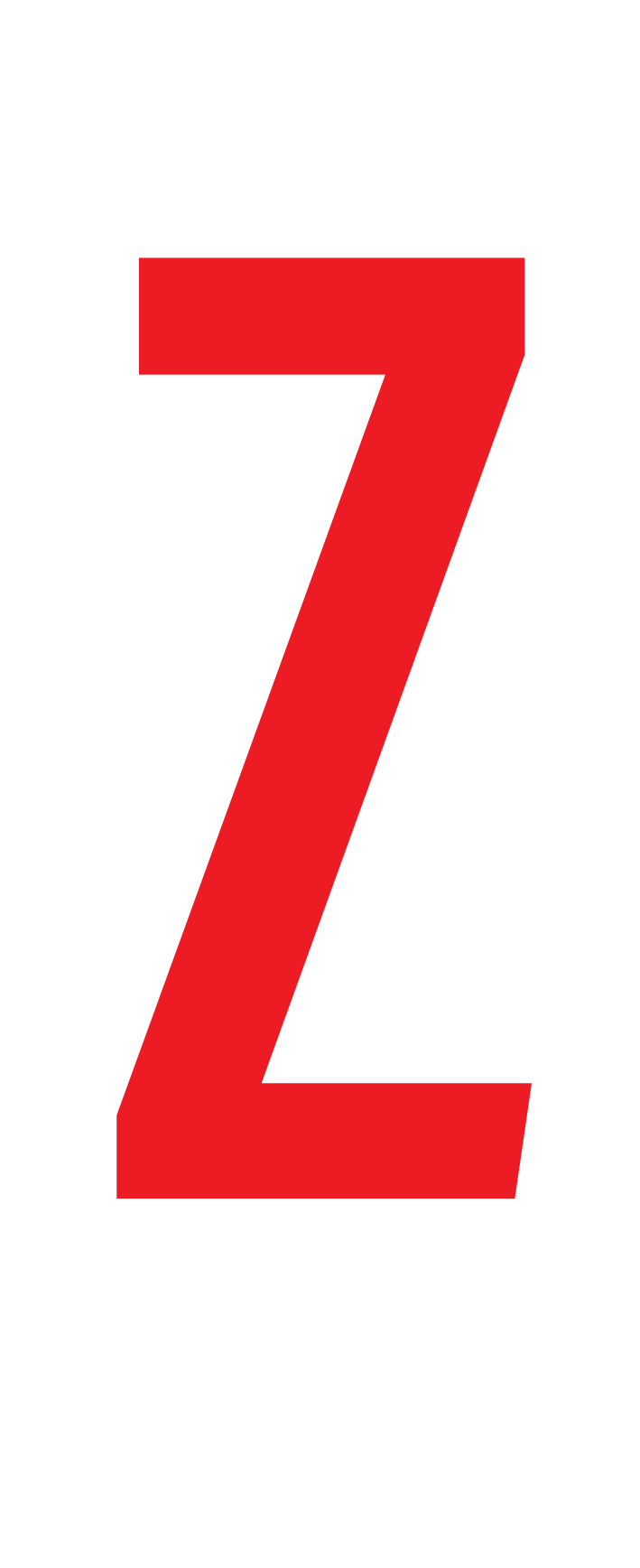 Z, LETTER OP MAGNEETFOLIE