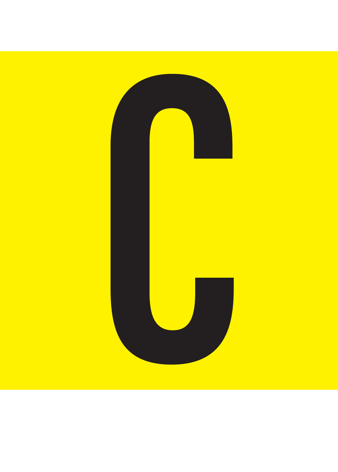 C, LETTER OP MAGNEETFOLIE