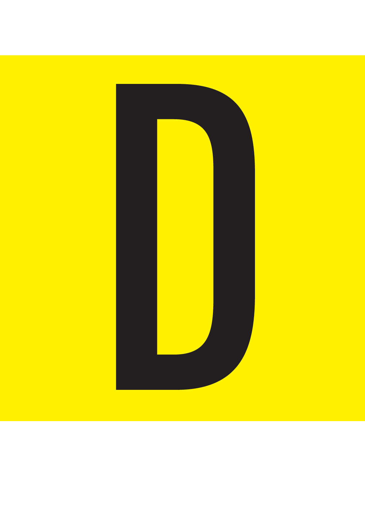 D, LETTER OP MAGNEETFOLIE