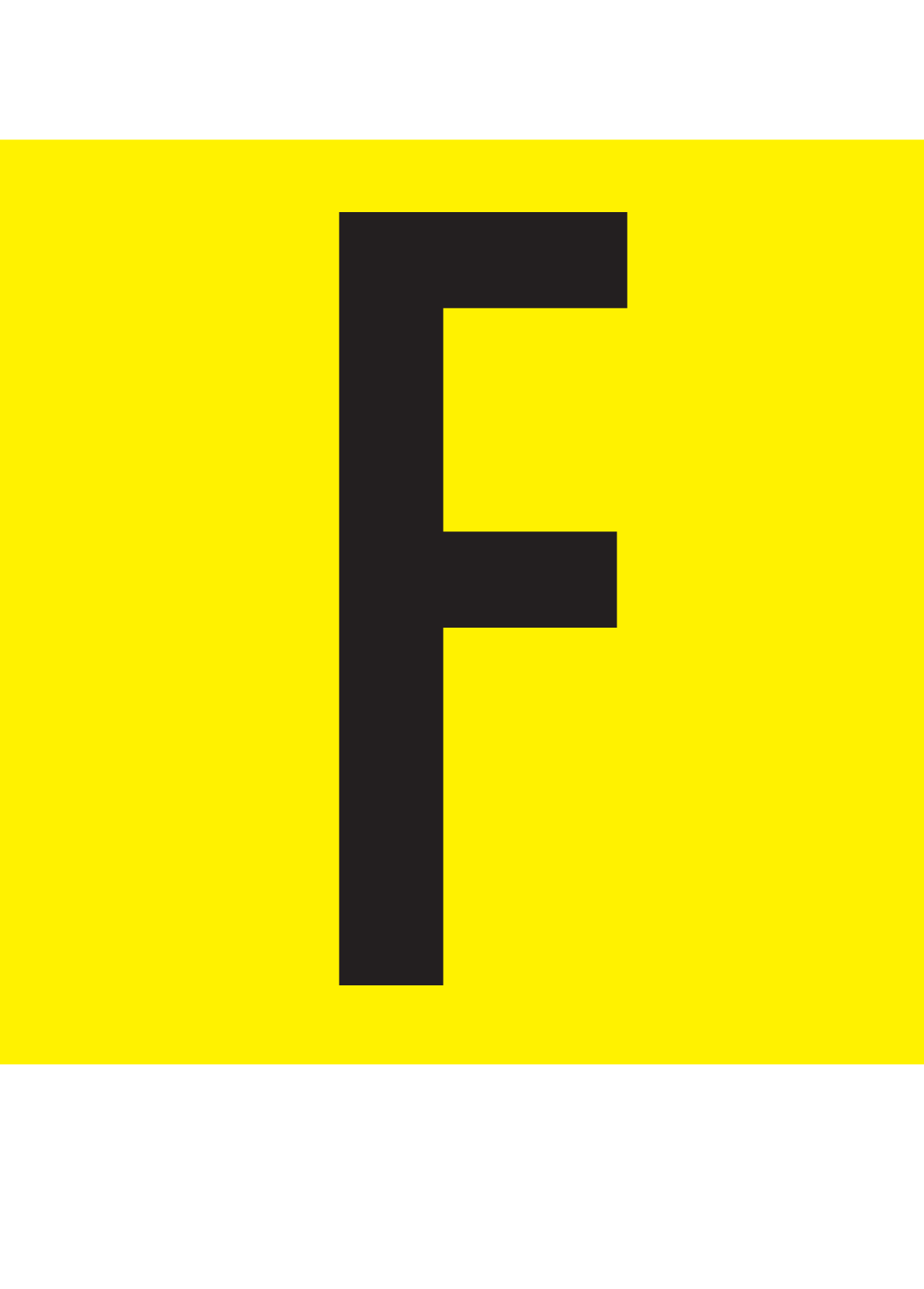 F, LETTER OP MAGNEETFOLIE