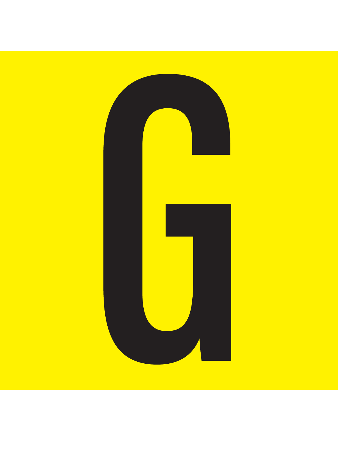 G, LETTER OP MAGNEETFOLIE