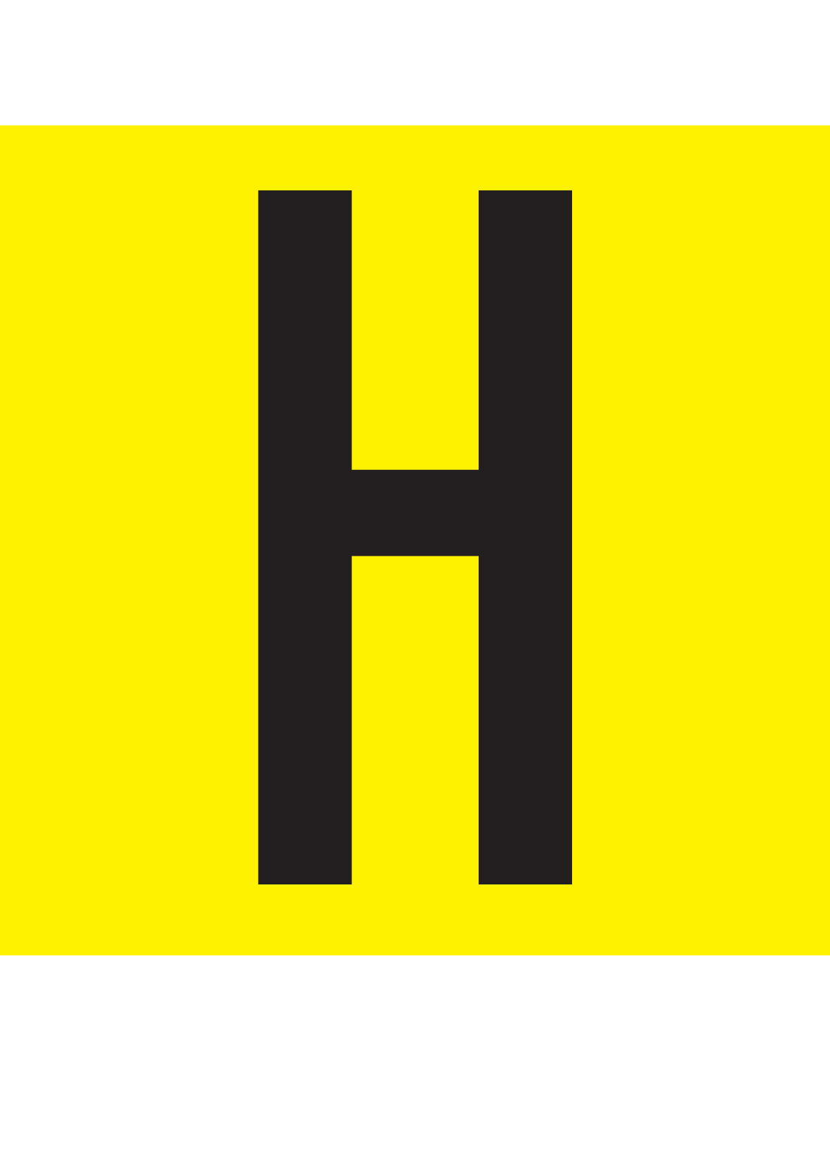 H, LETTER OP MAGNEETFOLIE