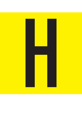 H, LETTER OP MAGNEETFOLIE