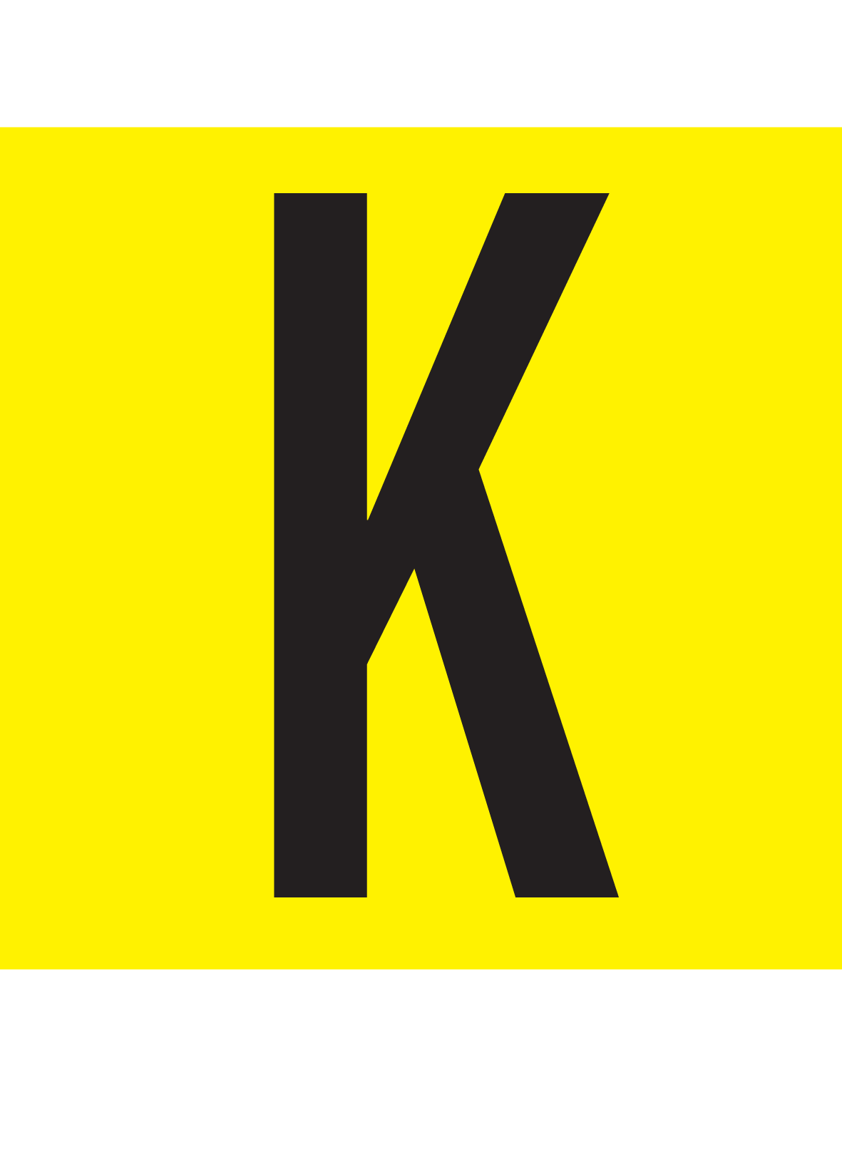 K, LETTER OP MAGNEETFOLIE