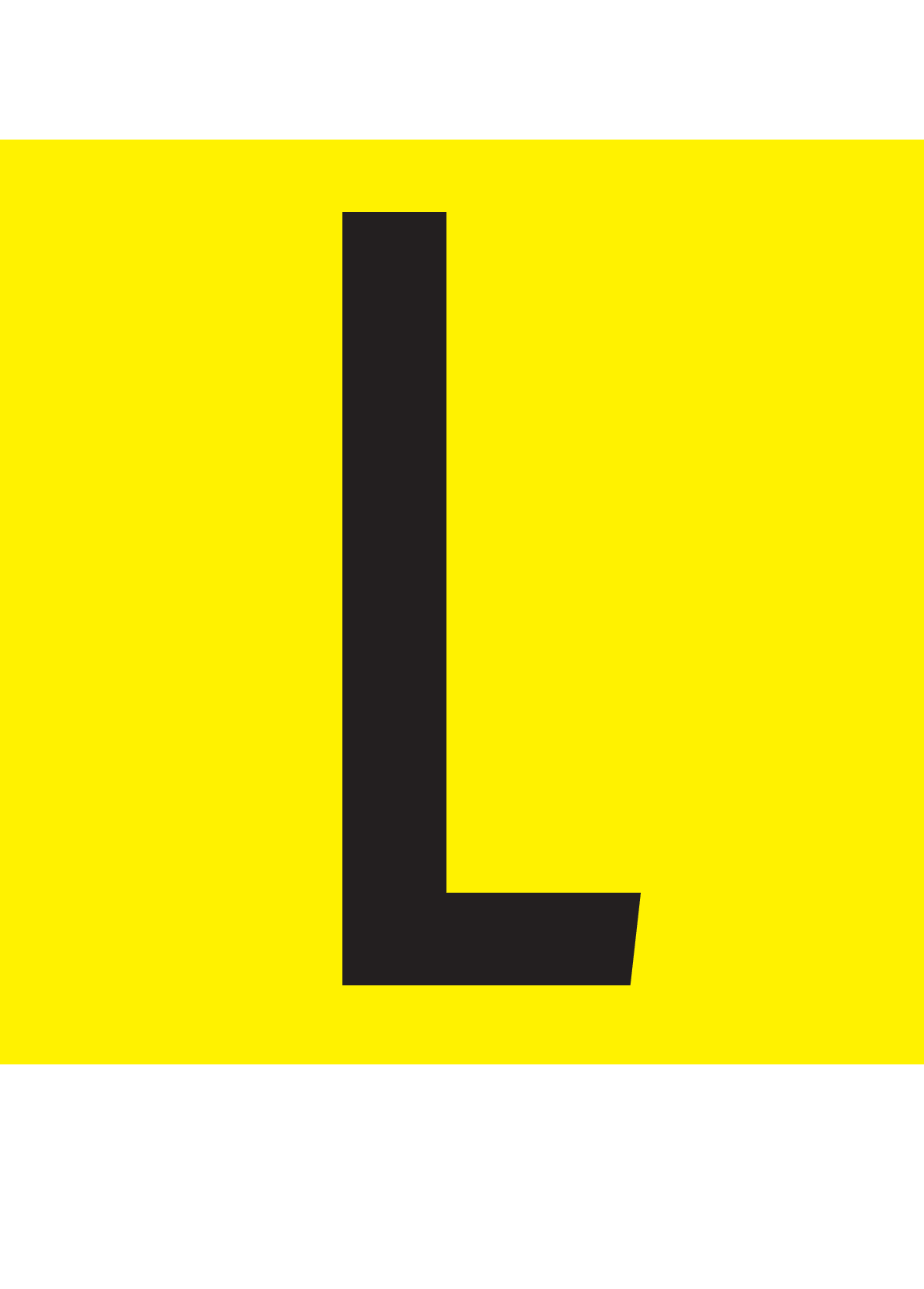 L, LETTER OP MAGNEETFOLIE