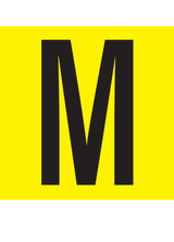 M, LETTRE SUR FEUILLE MAGNÉTIQUE